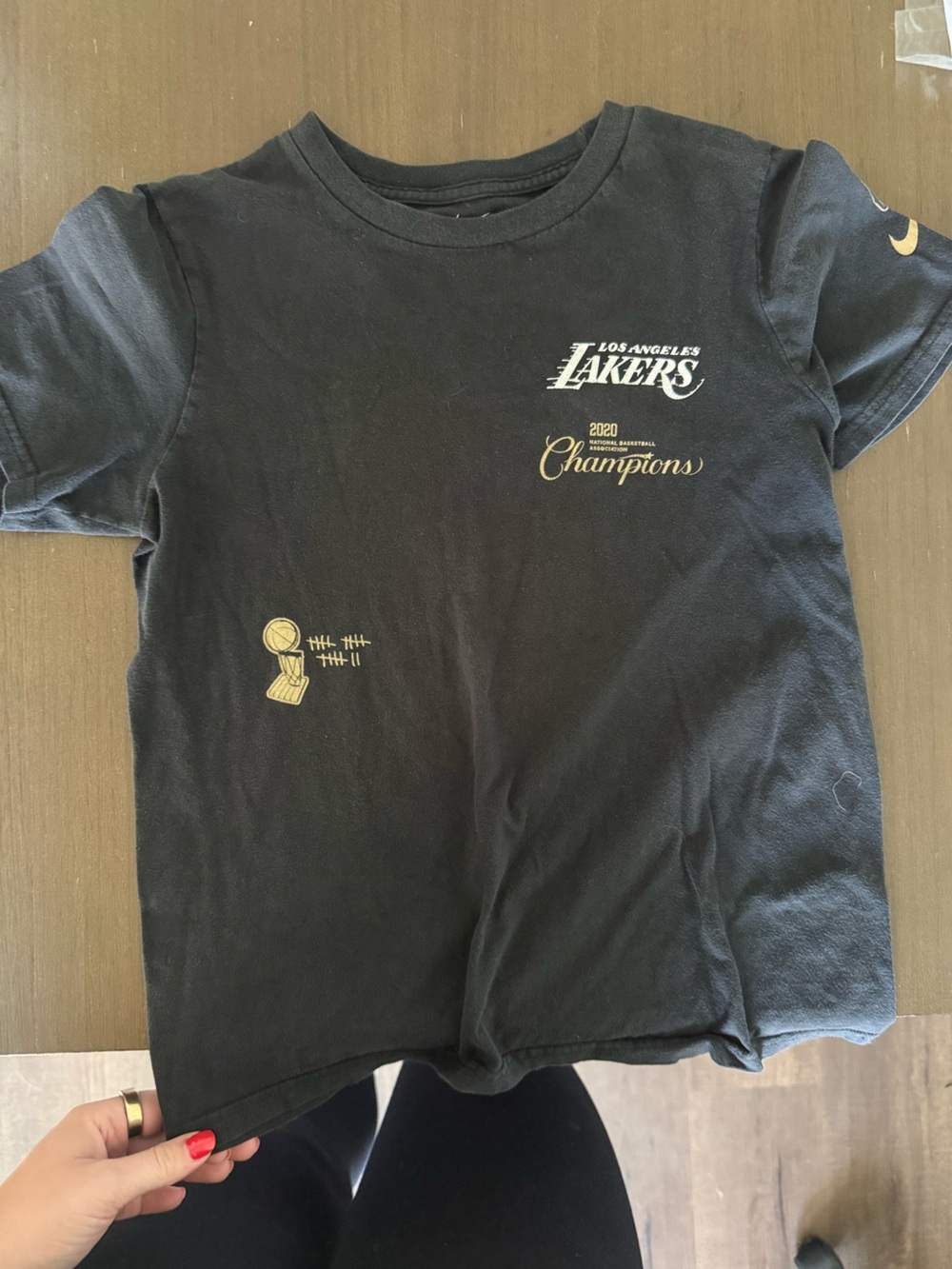 Nike Black Los Angeles Lakers 2020 Champions Tee with Gold Accents